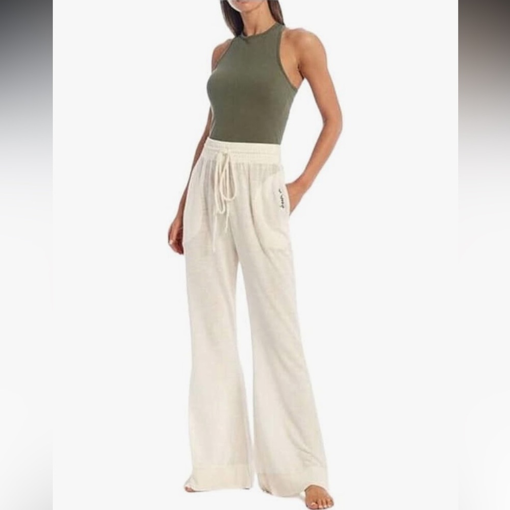 Free People Cream Wide-Leg Pants
